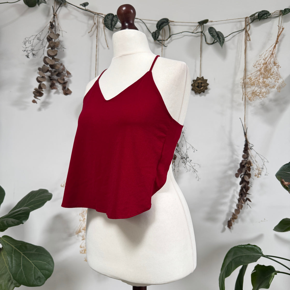 Red backless top - size M
