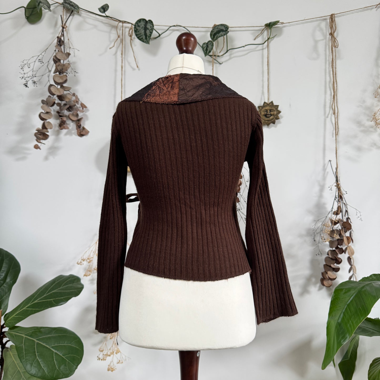 Brown wrap top - size M