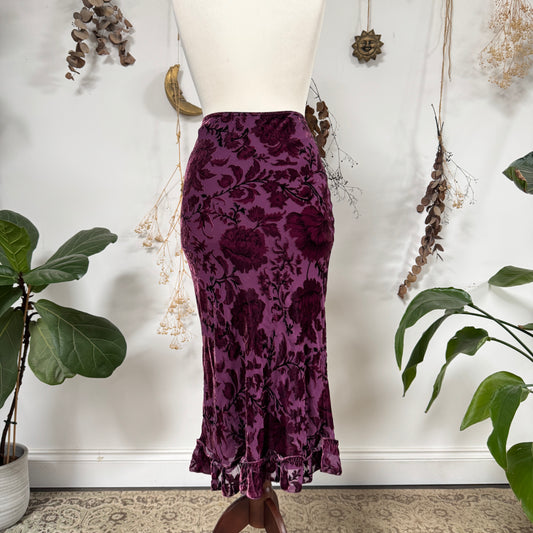 Purple velvet skirt - size S