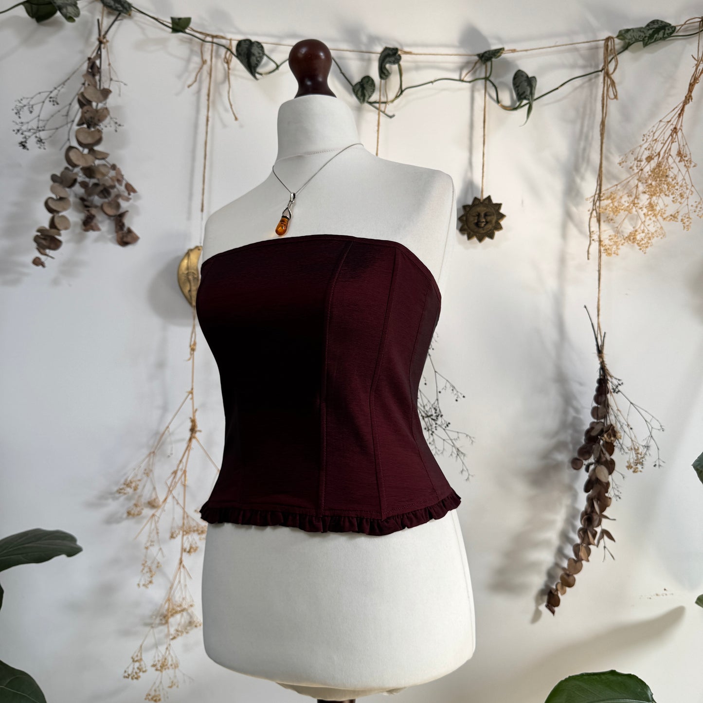 Deep red corset - size M
