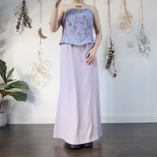 Purple embroidered dress - size L