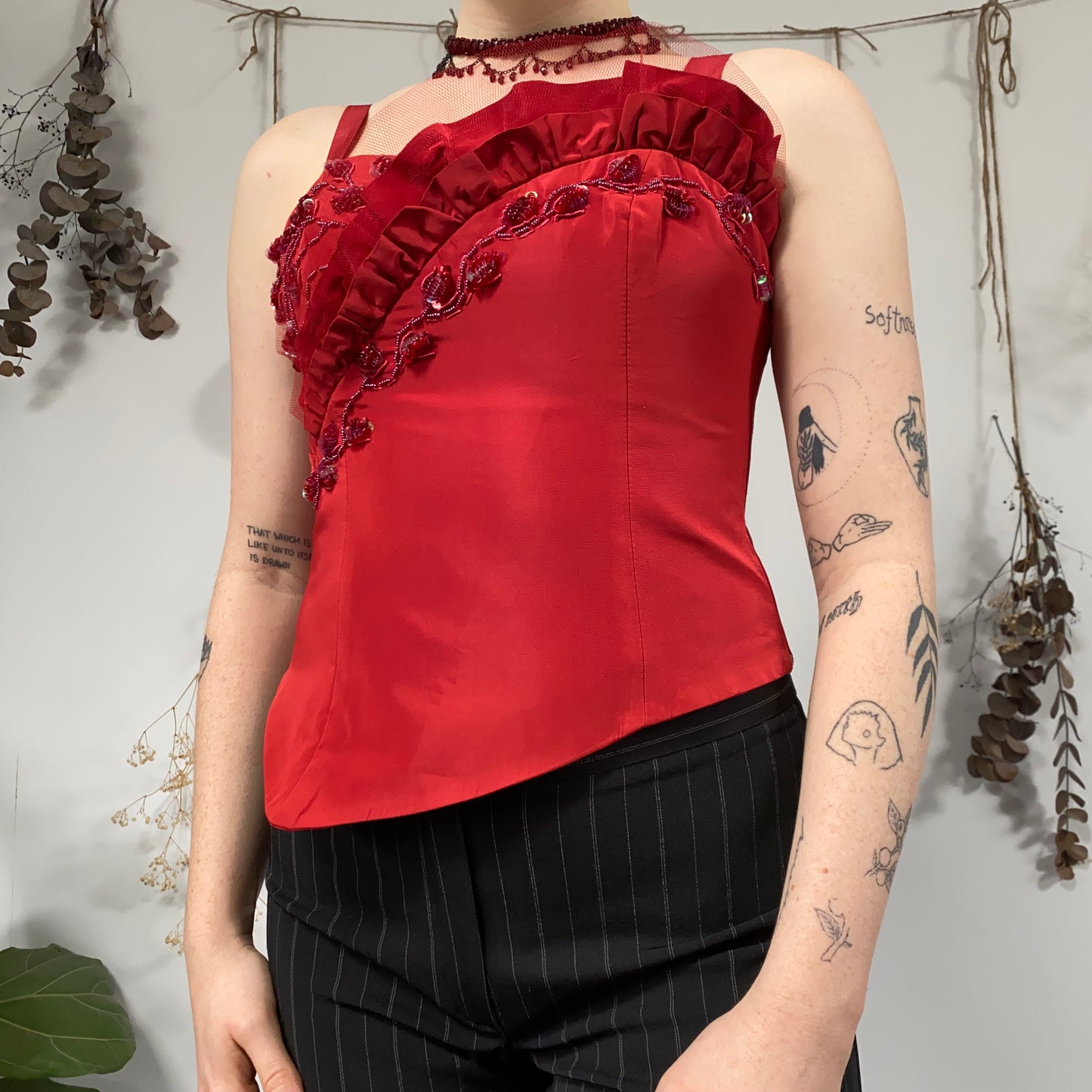 Red corset top - size S