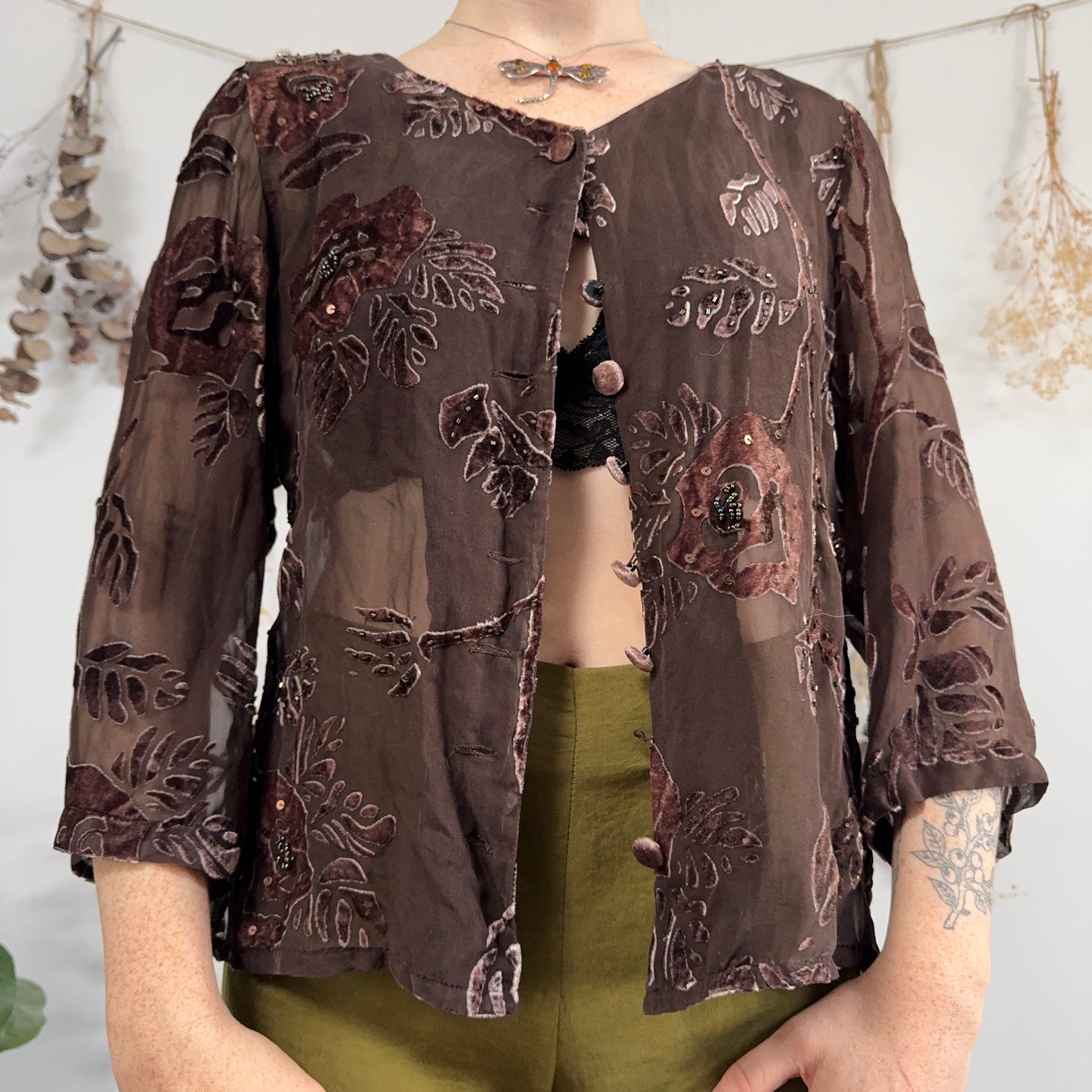 Brown velvet blouse - size M