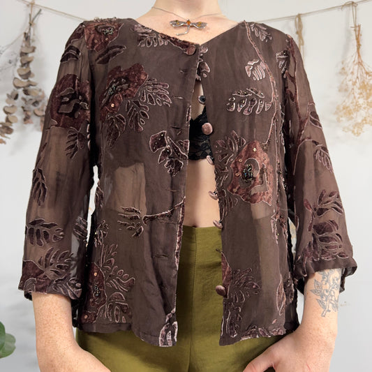 Brown velvet blouse - size M