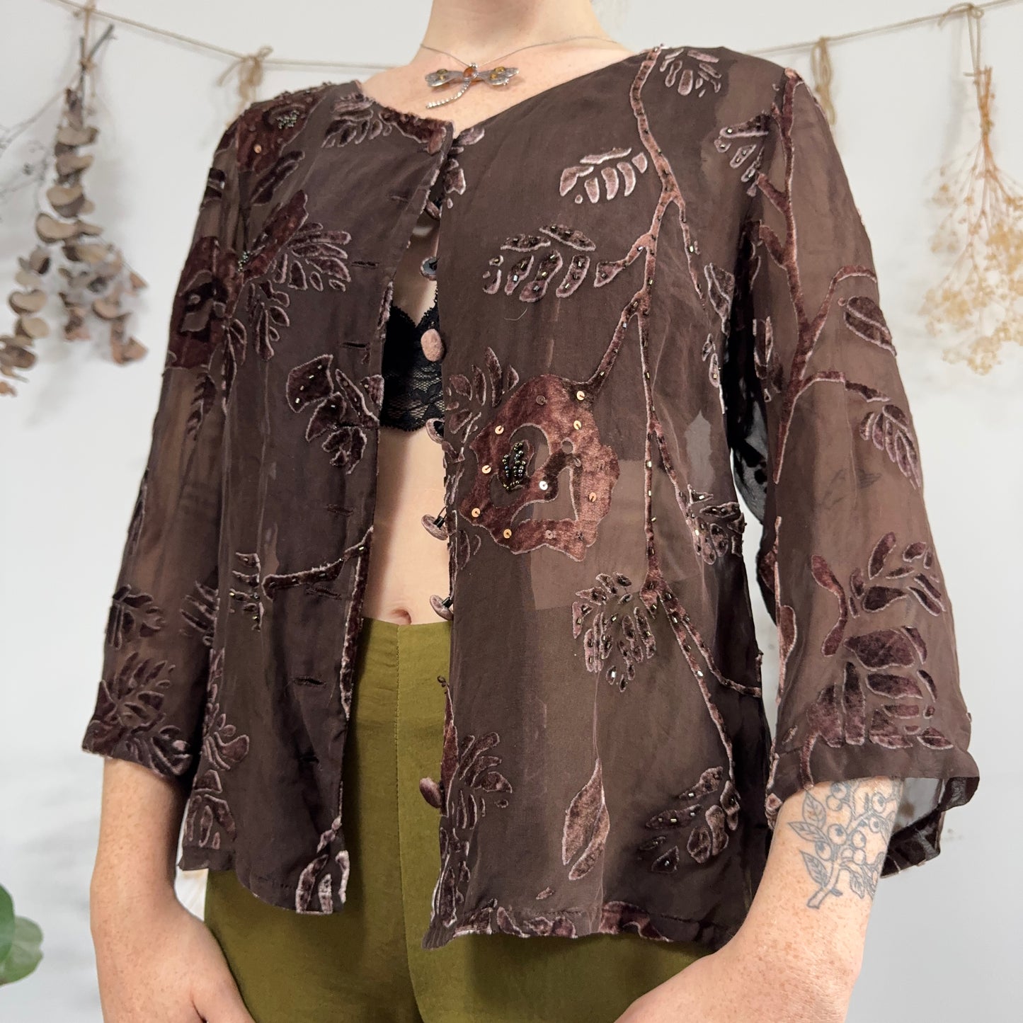 Brown velvet blouse - size M