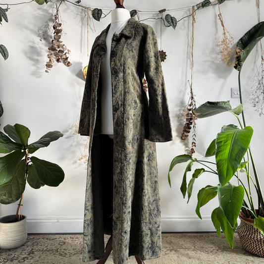 Green tapestry coat - size S