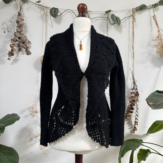 Black knit cardigan - size M/L