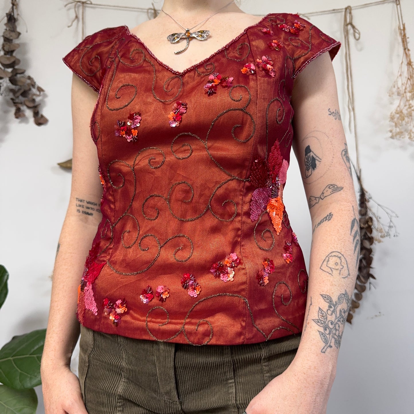 Embellished top - size L