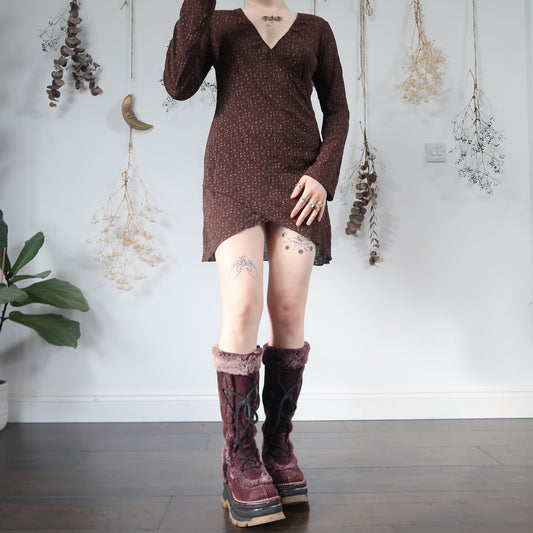 Brown floral dress - size M/L