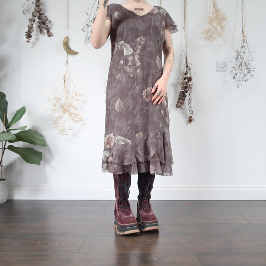 Green floral dress - size L