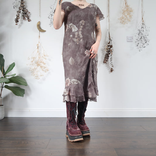Green floral dress - size L