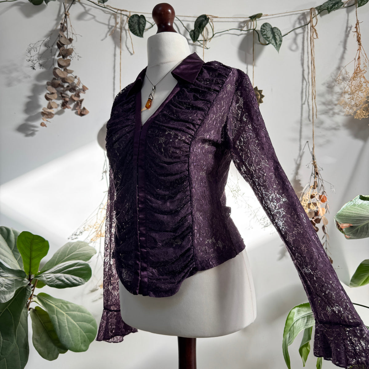Purple lace blouse - size L