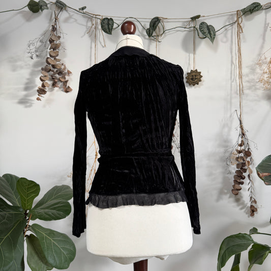 Black velvet top - size S