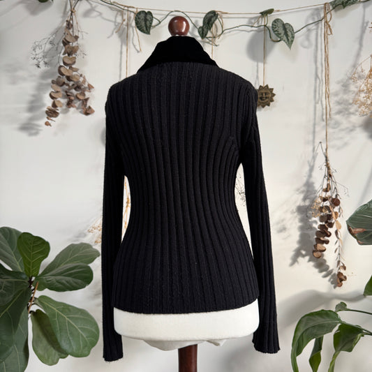 Black knit cardigan - size M