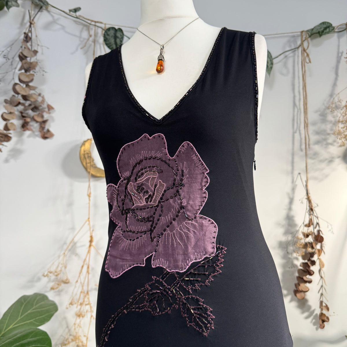 Floral beaded dress - size M