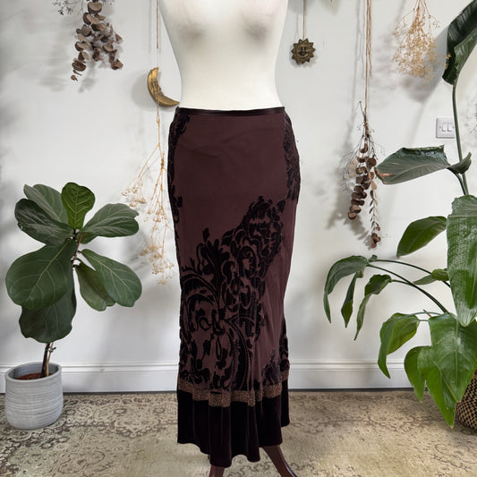 Brown velvet skirt - size M
