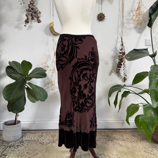 Brown velvet skirt - size M