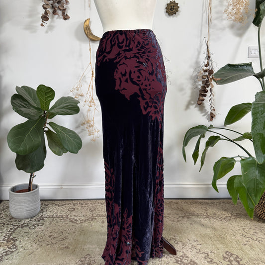 Purple velvet skirt - size S/M