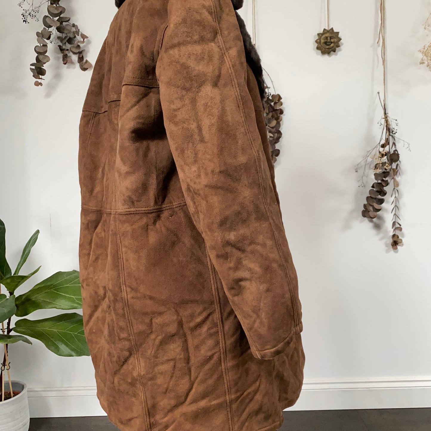 Brown sheepskin coat - size XL