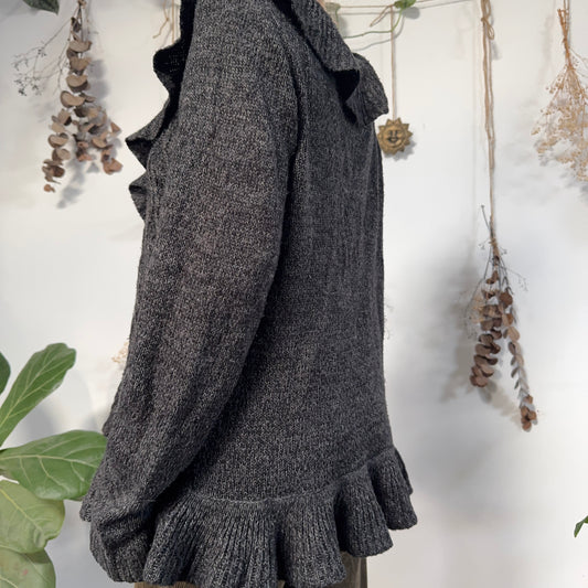 Grey knit cardigan - size L