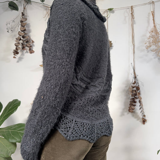 Grey knit cardigan - size L