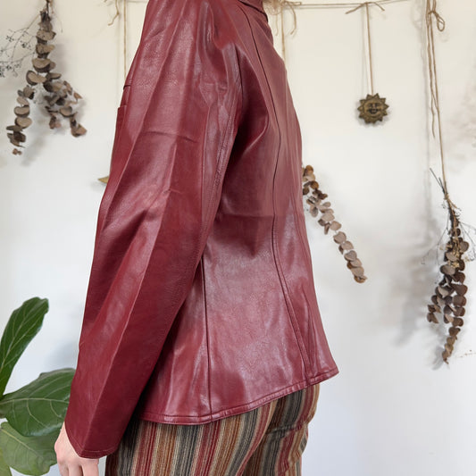 Red leather jacket - size M