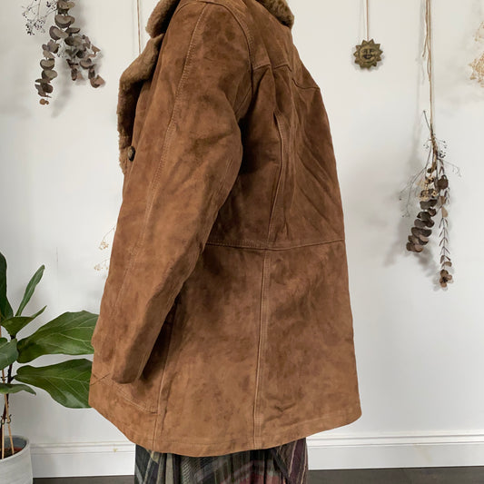 Brown sheepskin coat - size XL