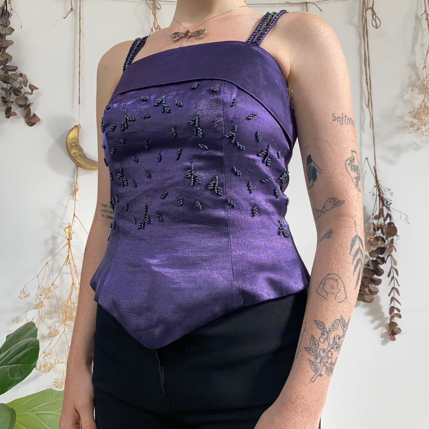 Purple corset top - size M