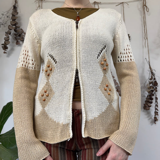 Cream knit jumper - size M/L