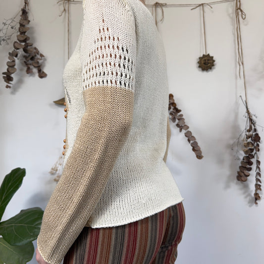 Cream knit jumper - size M/L