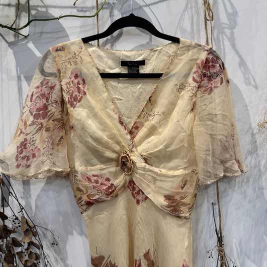 Silk floral dress - size S