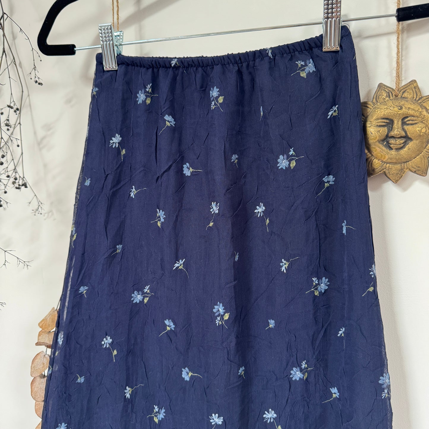 Blue floral skirt - size XS