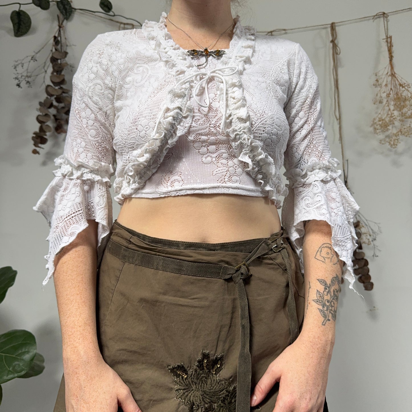 White lace two piece - size S