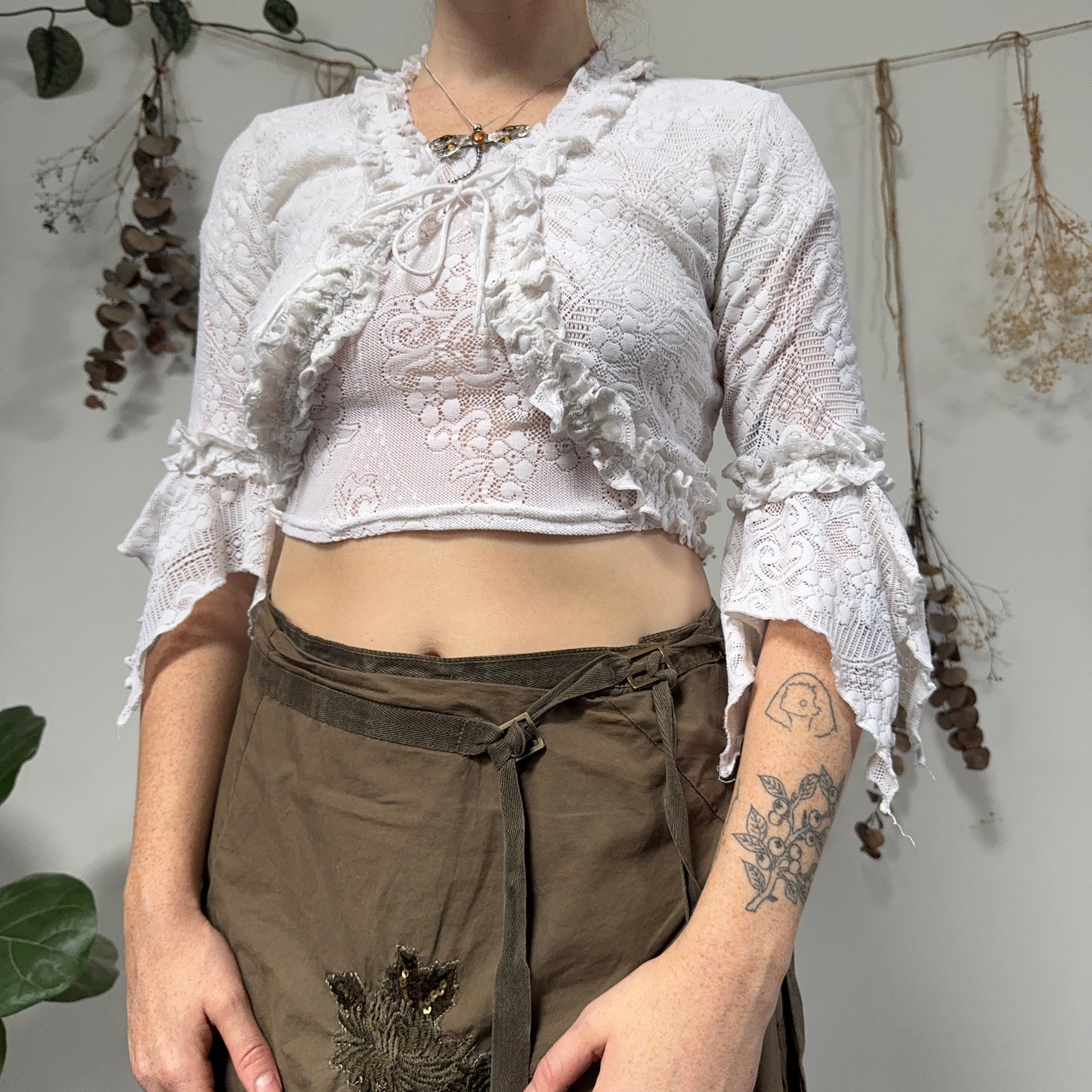 White lace two piece - size S