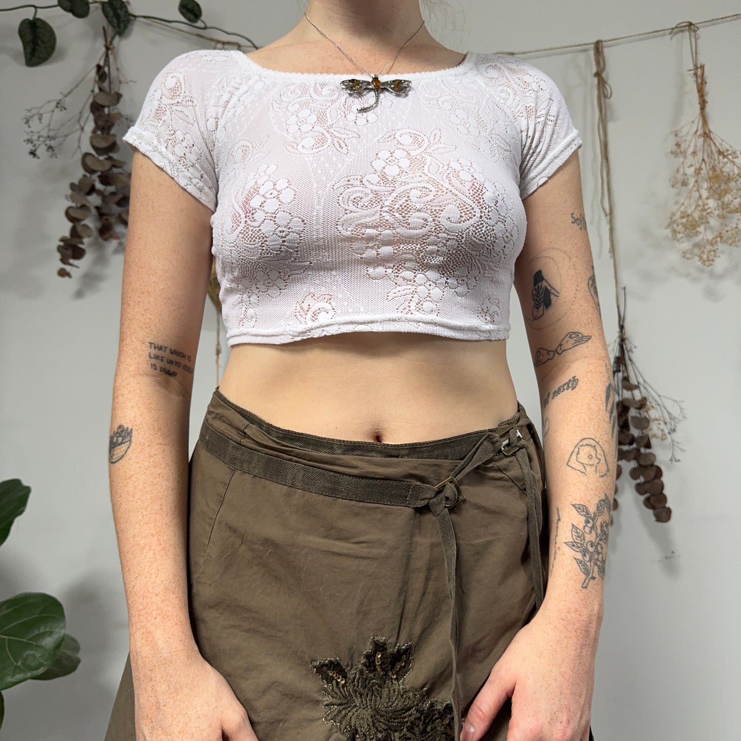 White lace two piece - size S