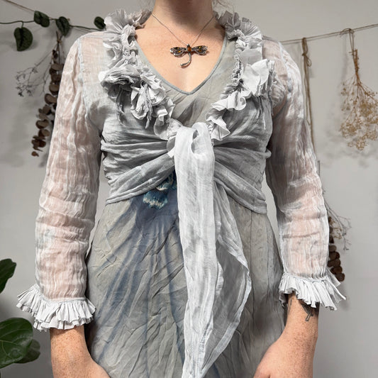 Silk linen bolero - size M