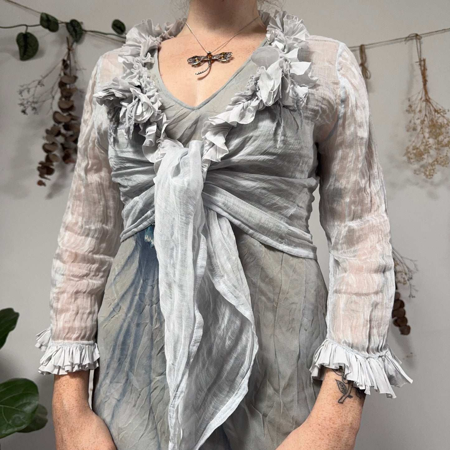Silk linen bolero - size M