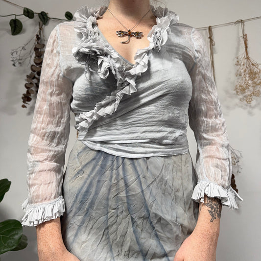 Silk linen bolero - size M