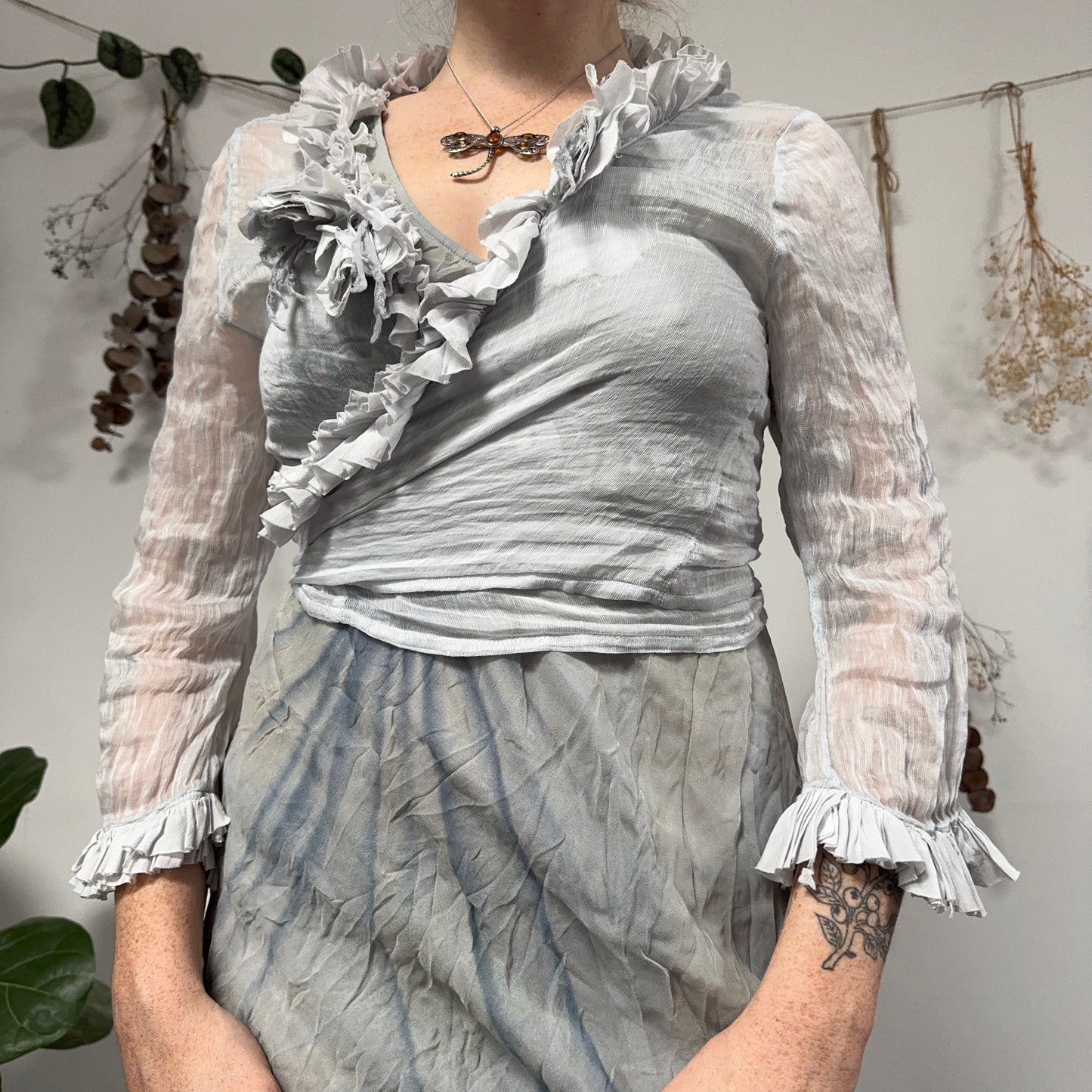 Silk linen bolero - size M