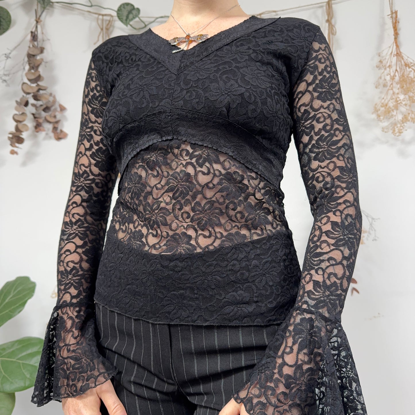Black lace top - size S/M
