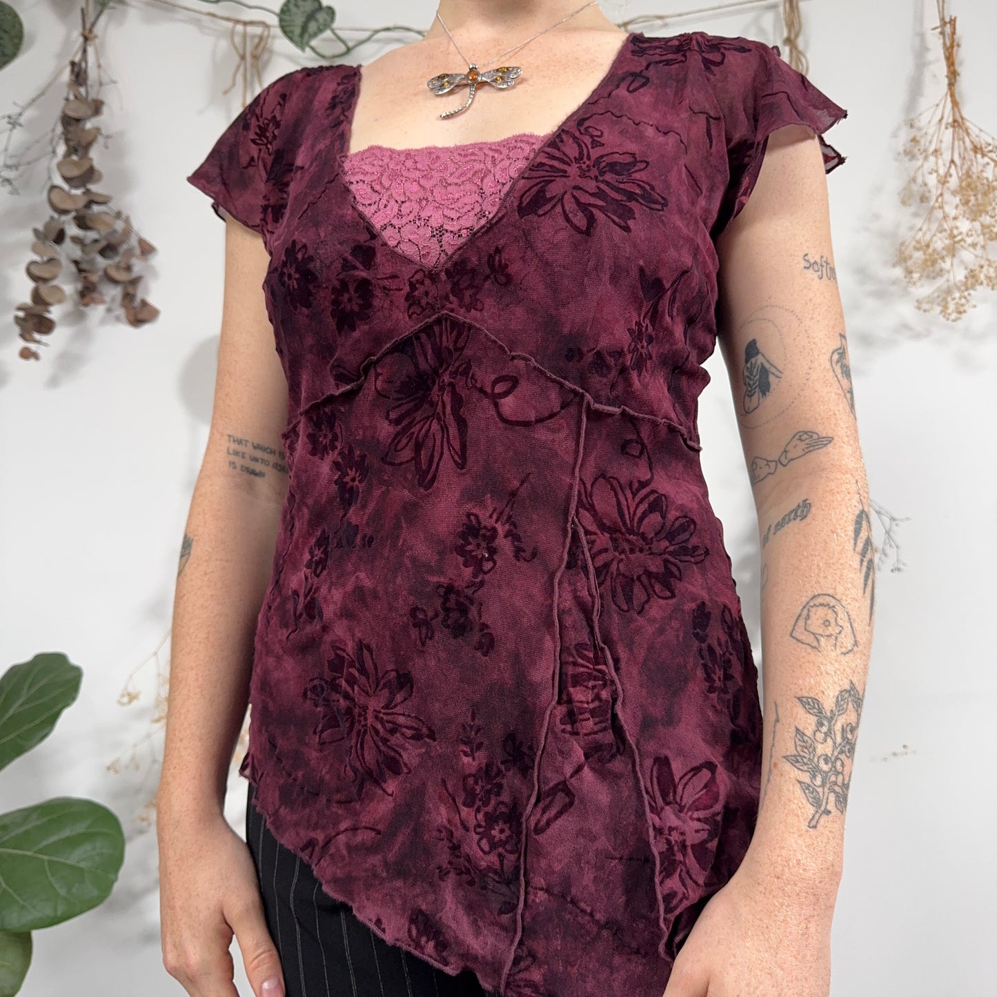 Purple mesh top - size L