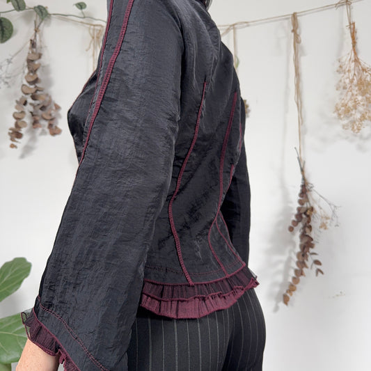 Black burgundy blouse - size L