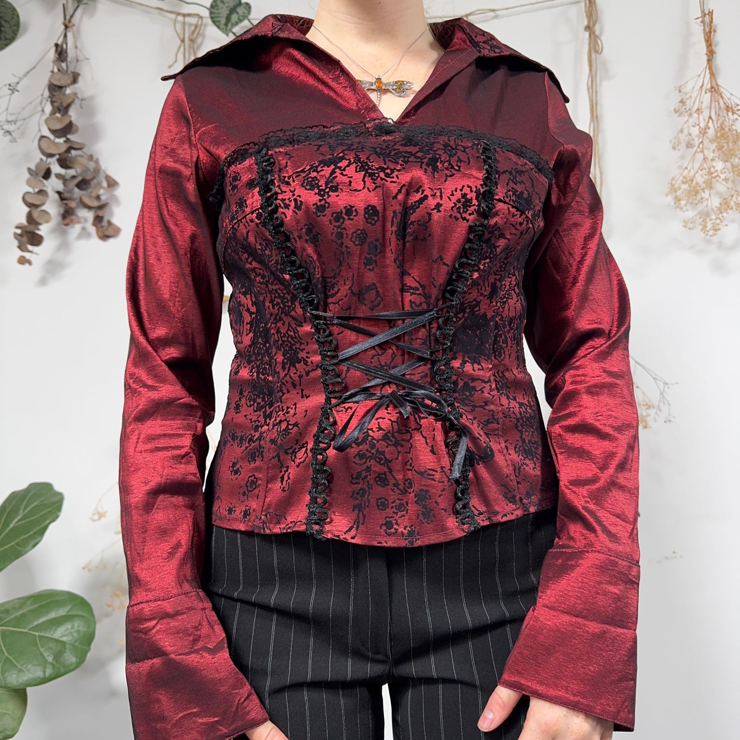Deep red blouse - size M