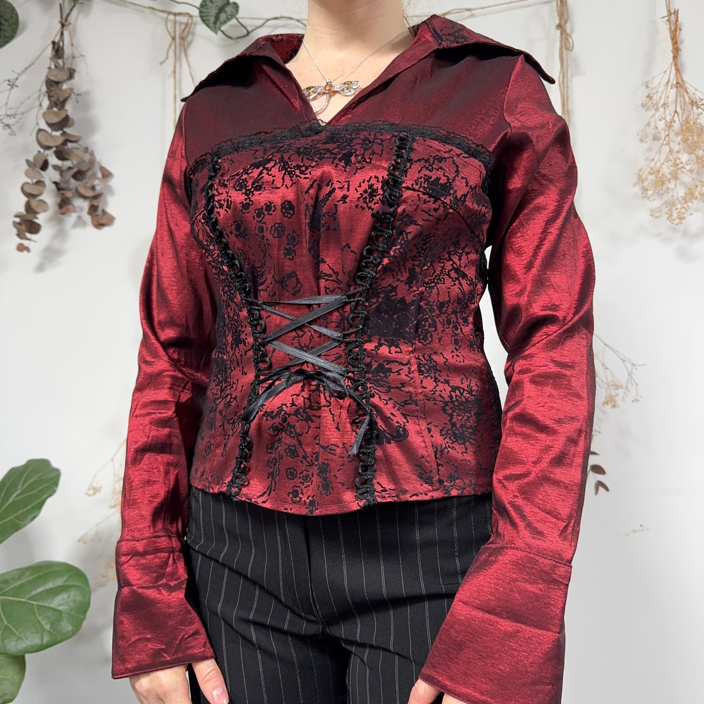 Deep red blouse - size M