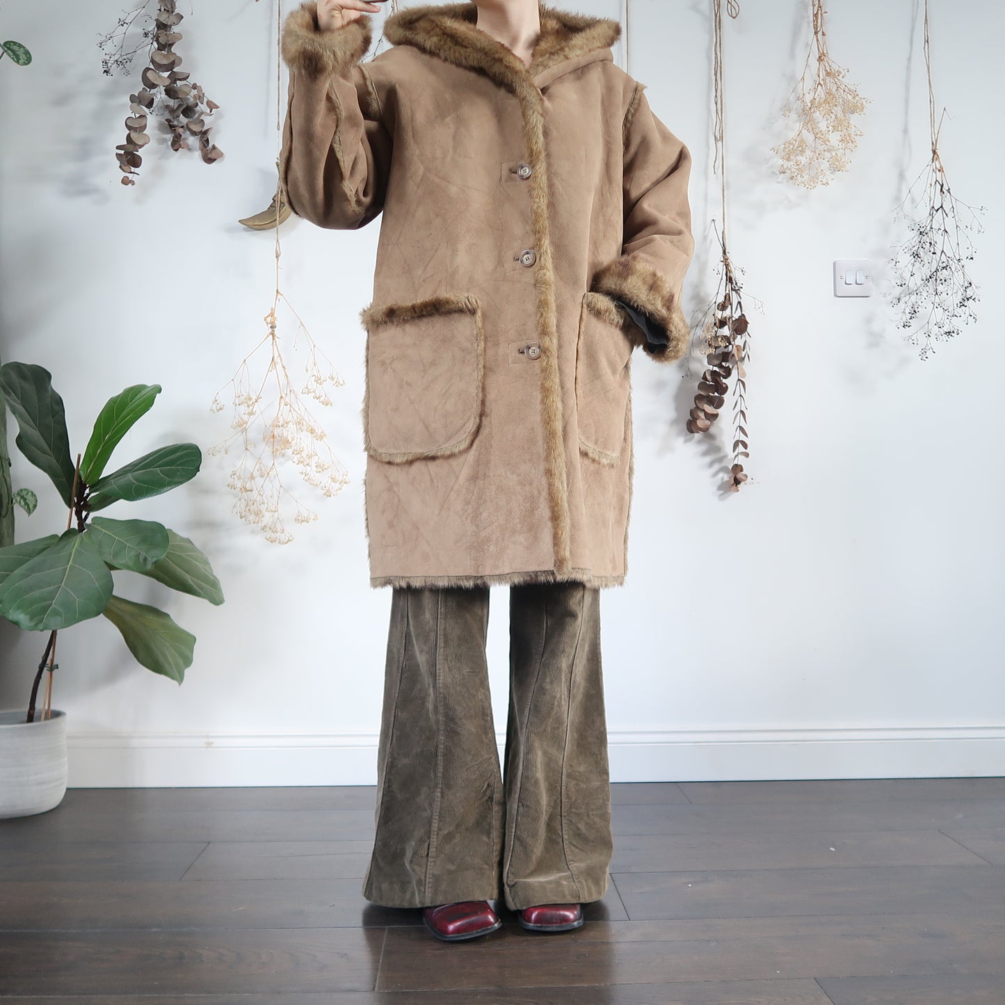 Green beige coat - size XL