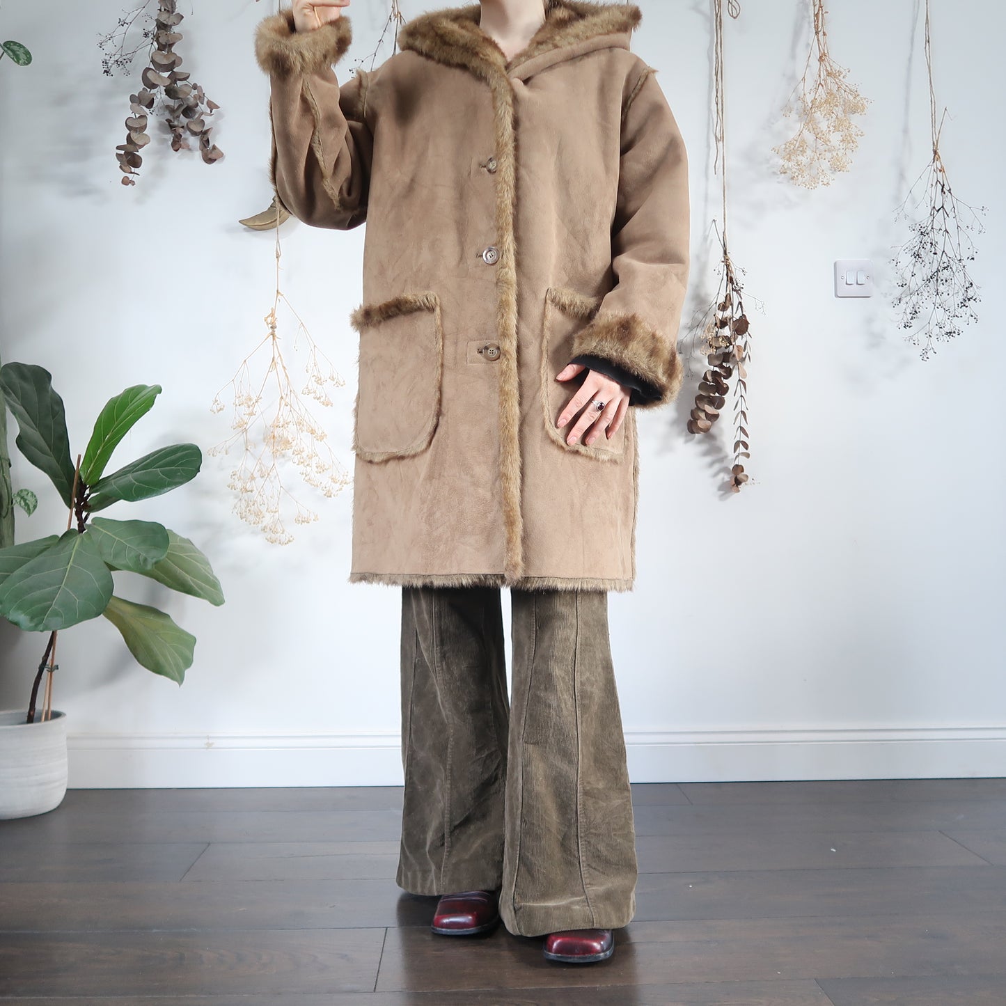 Green beige coat - size XL