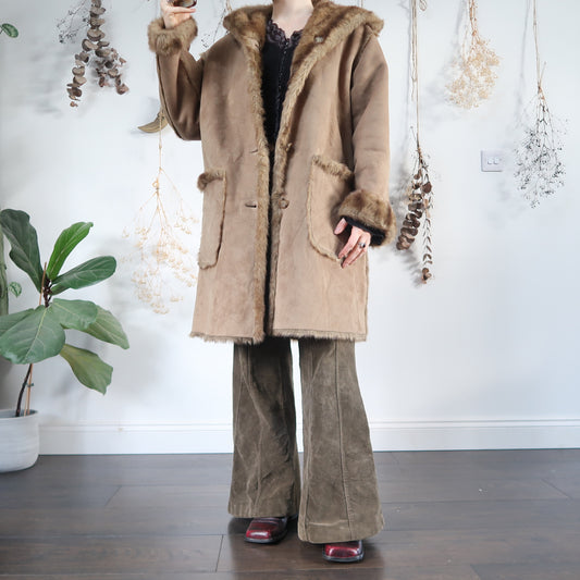 Green beige coat - size XL