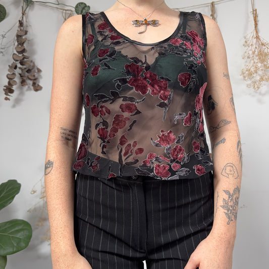 Velvet embossed top - size M