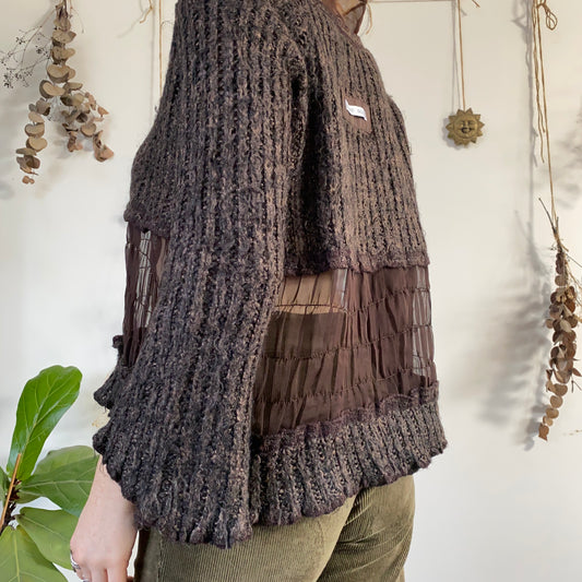 Brown knit top - size L
