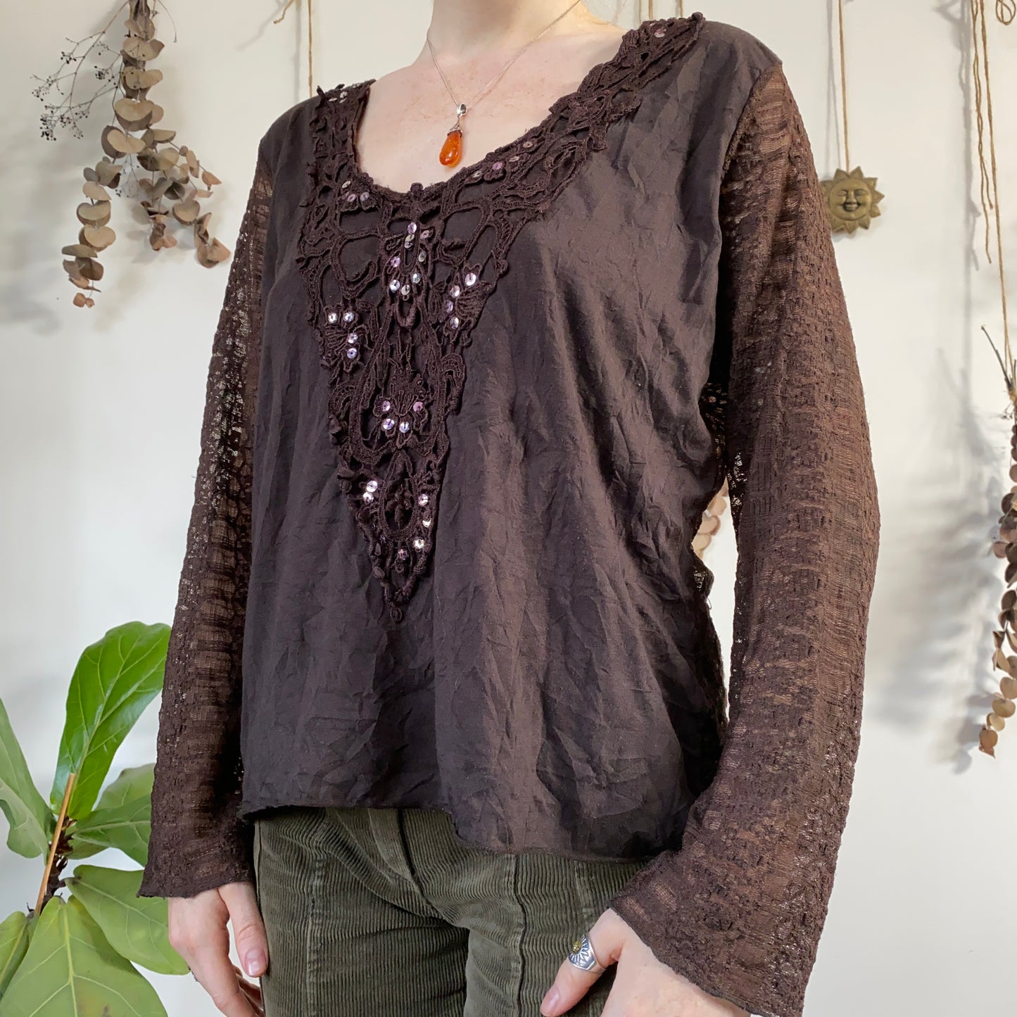 Brown fairy grunge top - size XL